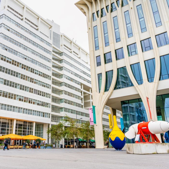 Wave turbines in front of Amare in The Hague during Ocean Energy Europe 2023