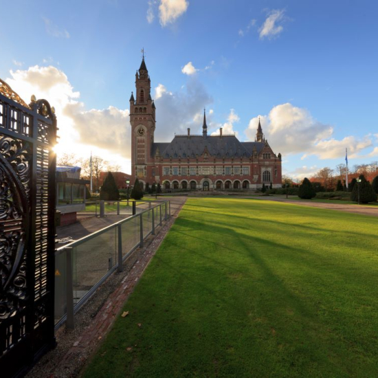 Main entrance of the Peace Palace. Head Office of the Permanent Court of Arbitration