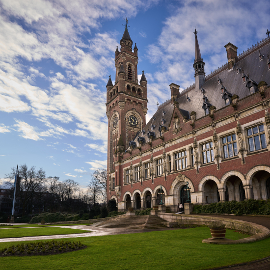 The Peace Palace against a blue sky