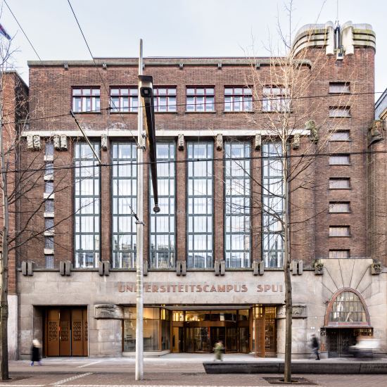 Facade of the University Campus Spui in The Hague.