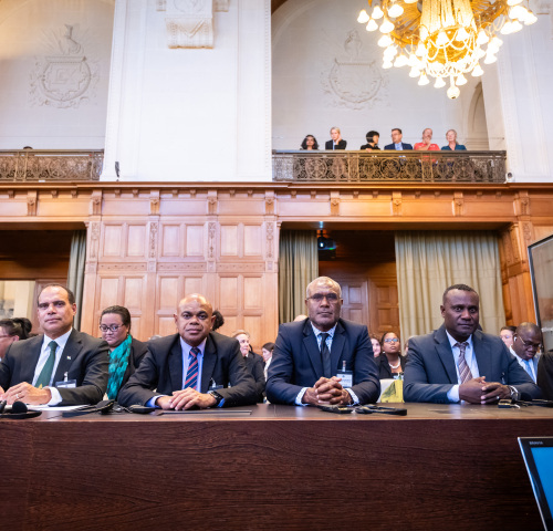 Delegation of Valuatu during the advisory opinion Climate change 23 july 2025 ICJ Photo credits ICJ