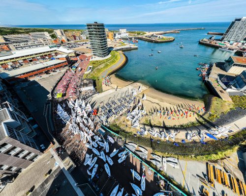 The boats are ready in the harbour for sailing world championships