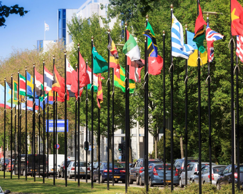 Flag parade at the Johan de Wittlaan in the International Zone source Toolkit The hague