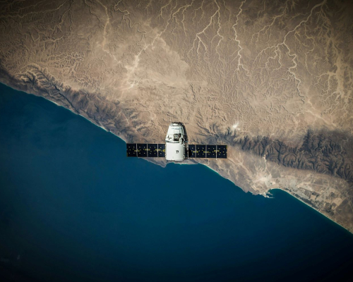 Satellite over the coast by SpaceX on Unsplash