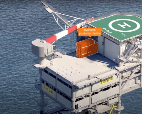 Gas platform Q13-a where a Dutch consortium are developing Hydrogen production at sea