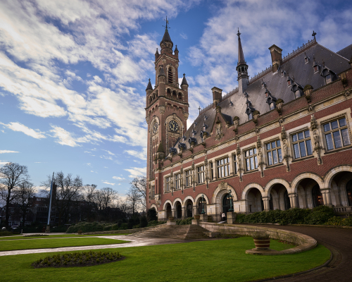 The Peace Palace against a blue sky