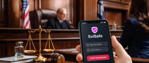 New app EviSafe empowering victims of domestic abuse and stalking. Picture created with Chat GPT