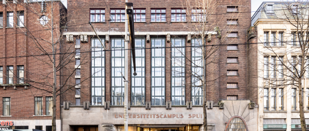 Facade of the University Campus Spui in The Hague.