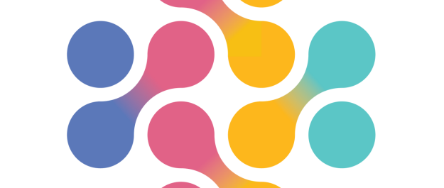 An abstract design featuring colored circles in a pattern.