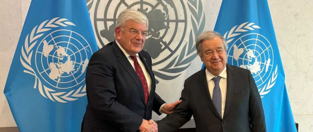 Mayor Jan van Zanen meeting Antonio Guterres in Washington feb 2025 source LinkedIn page City The Hague