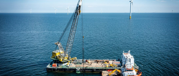 North Sea Farmers building seaweed farm within a wind farm. begin of aug 2024 settlement of eco ankers