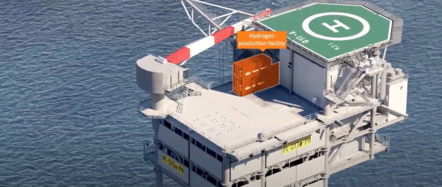 Gas platform Q13-a where a Dutch consortium are developing Hydrogen production at sea