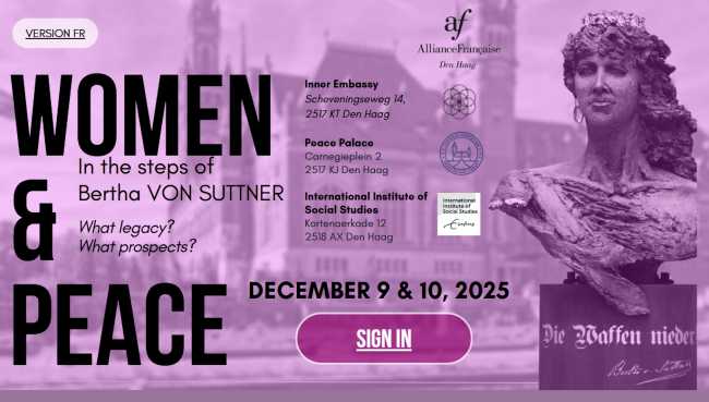 Promotional image for the event about Bertha von Suttner