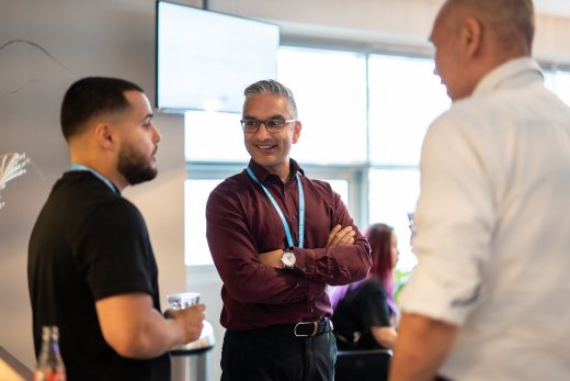People meeting and chatting at HSD Campus