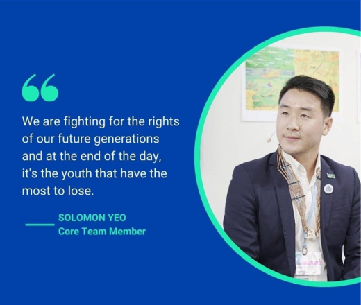 Solomon Yeo World Youth for Climate Justice quote
