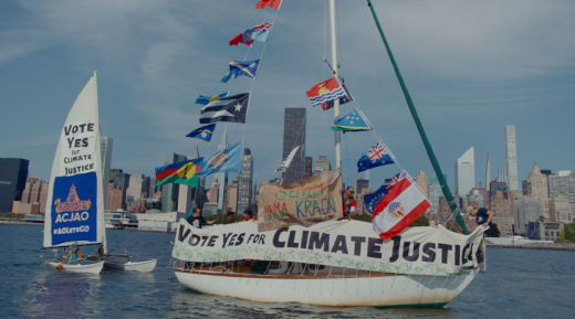 Vote Yes for Climate Justice sailboat 