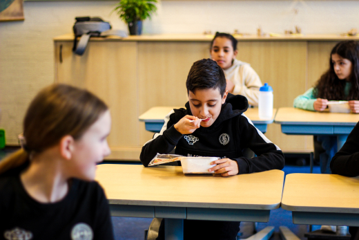 Children having healthy food source TommyTomato