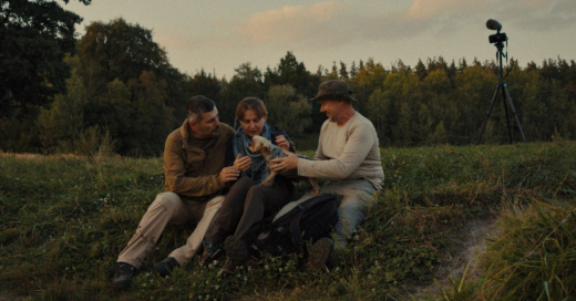 Filmmakers Slava, Anya. Andrey and Frodo, PORCELAIN WAR. Credit to Picturehouse 2024