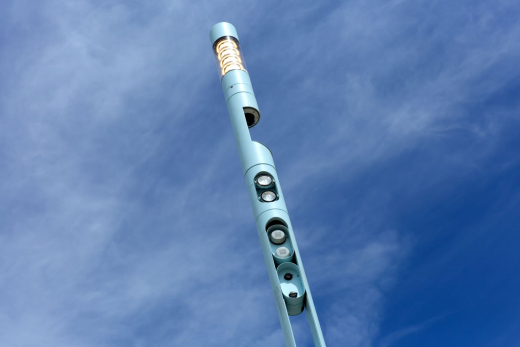 One of the innovations of Smart@Sea / Living Lab Scheveningen.  Smart lightning with sensors on the Boulevard