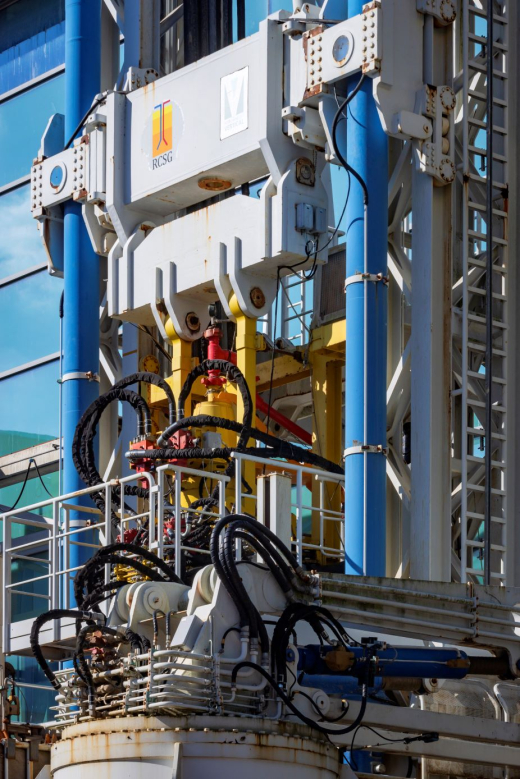 Part of a drilling facility for geothermal heat Part of a drilling facility for geothermal heat