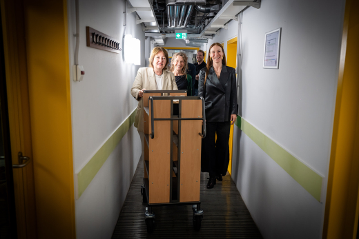 The opening of 4 km archive space in former atomic Bunker at Schedeldoekshaven with alderman Saskia Bruines, Esther Trapman and Sam Hermans. Picture credits Martijn Beekman. 